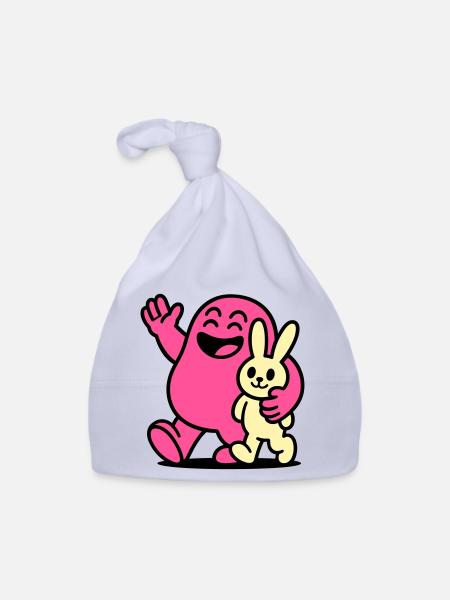 Happy Friends! - Organic Baby Cap - sky - Front