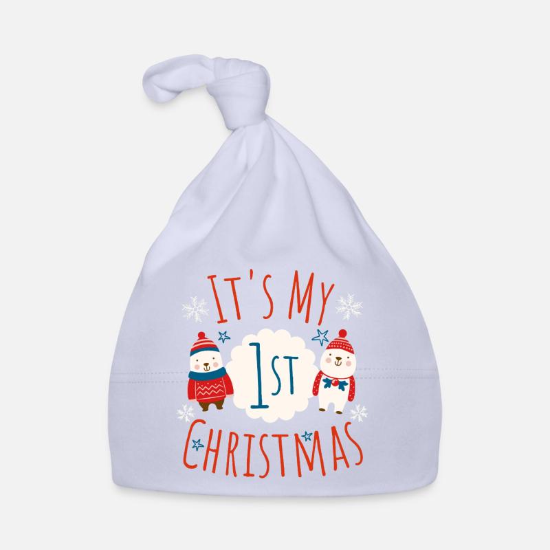 mon premier Noël - Bonnet bio Bébé - ciel