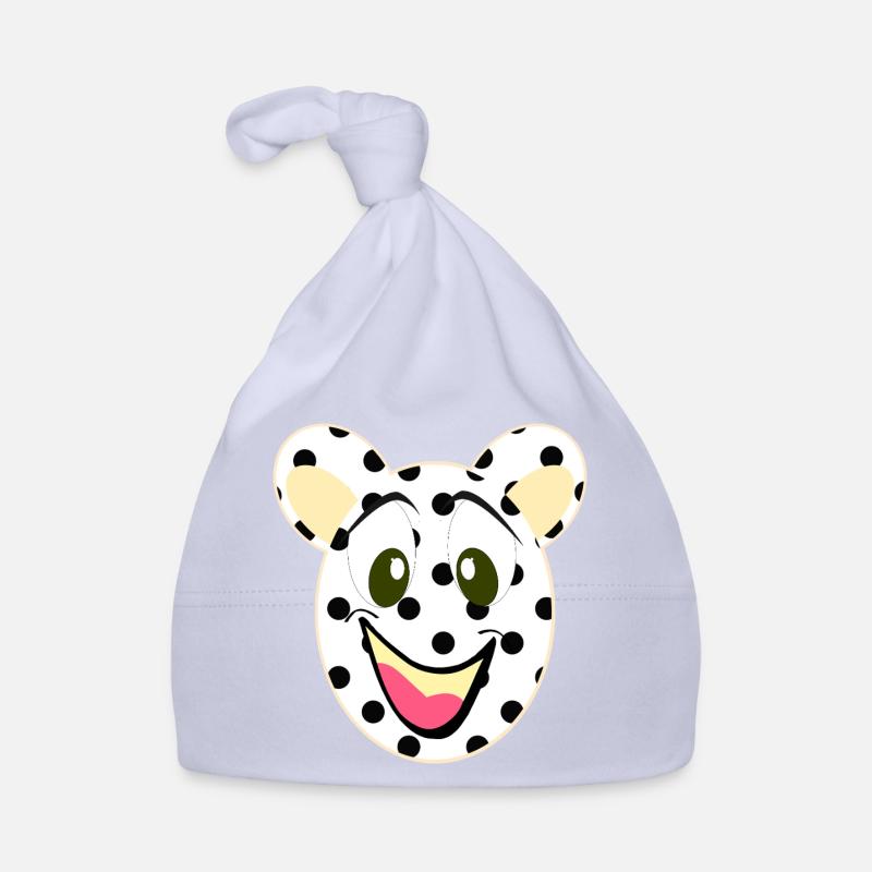 Visage rieur d’ours avec des points Bonnet bio Bébé