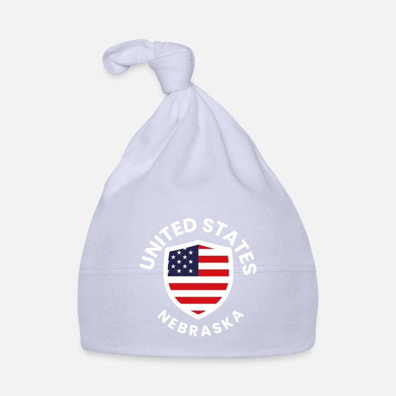 Nebraska Flag Shield Patch Organic Baby Cap