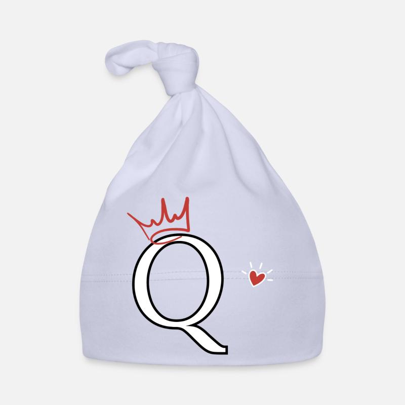 Buchstabe Q Kronenherz Baby Bio-Mütze