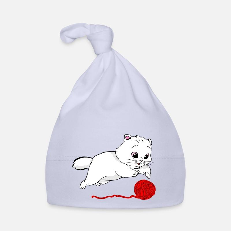 Cat and a thread ball Organic Baby Cap