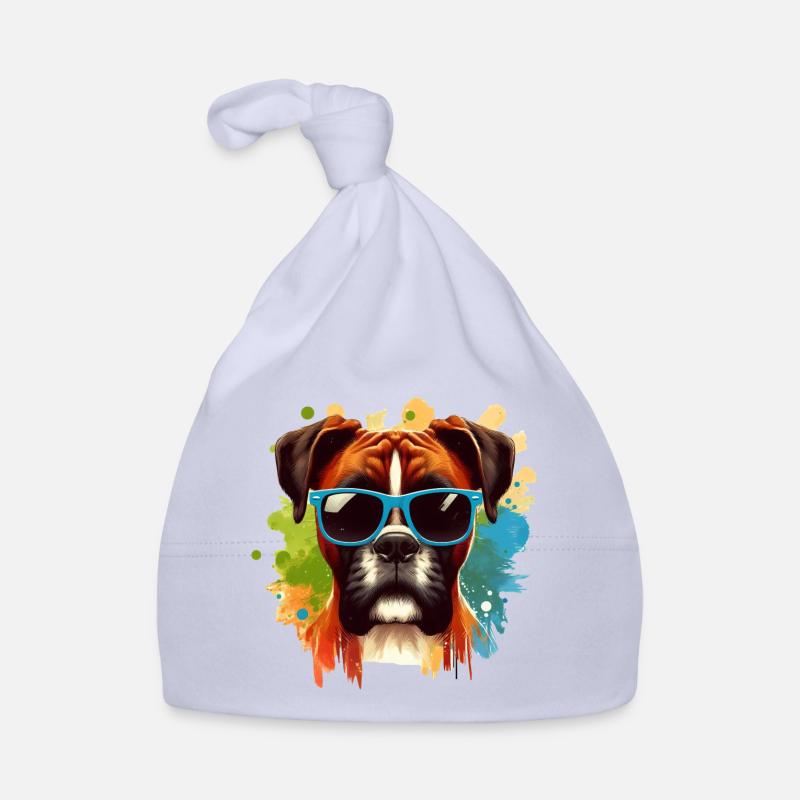 Bunte Boxer-Hund-Splash-Kunst Baby Bio-Mütze