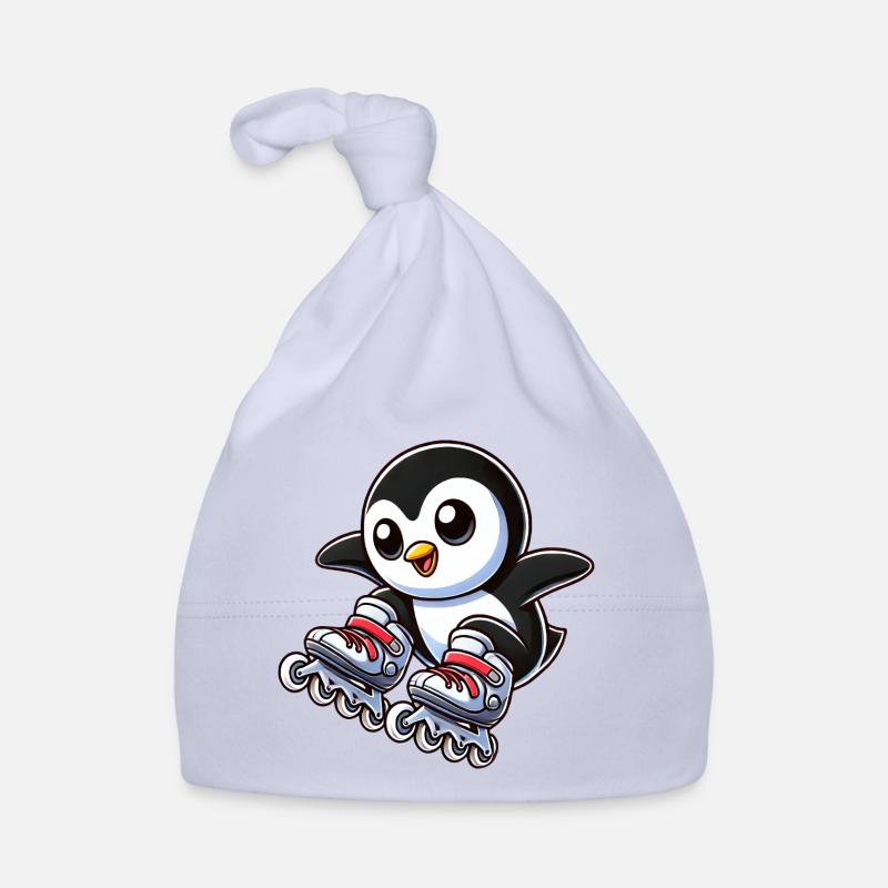 Mignon pingouin patins à roues alignées dessin animé Bonnet bio Bébé
