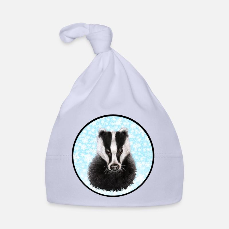 Badger/Dachs im Schnee Baby Bio-Mütze