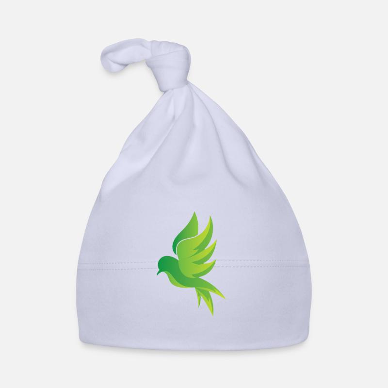 Oiseau vert - Bonnet bio Bébé - ciel