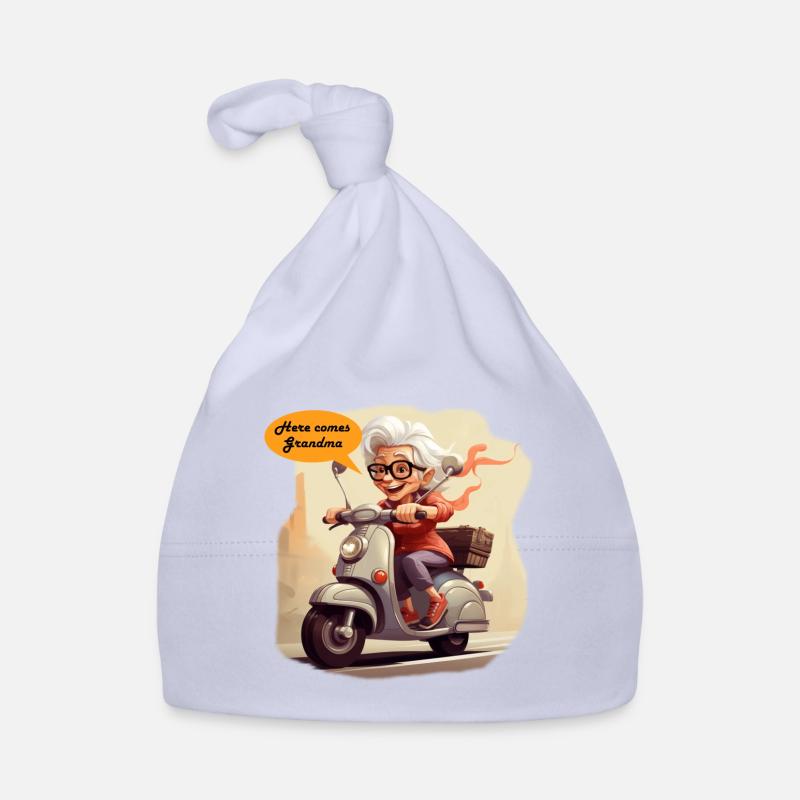 Cool granny rides scooter Organic Baby Cap