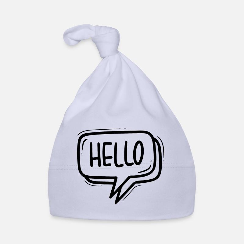 HELLO SPEECH BUBBLE GREETING SALUTATION WELCOME Organic Baby Cap