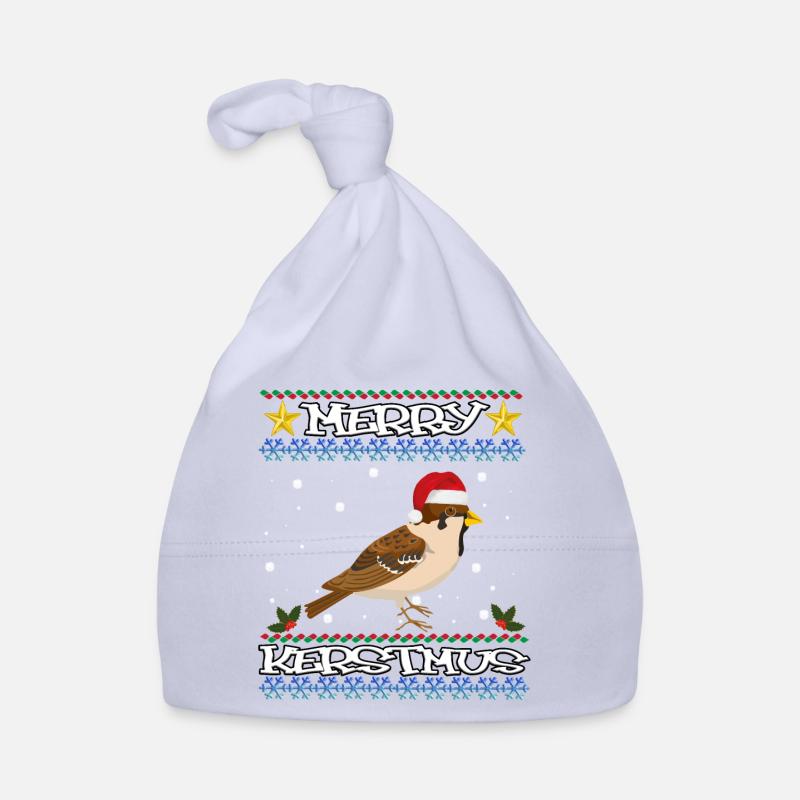 Noël pull moineau de Noël joyeux Noël - Bonnet bio Bébé - ciel