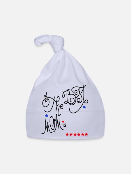 la meilleure maman, fête des mères - Bonnet bio Bébé - ciel - Devant