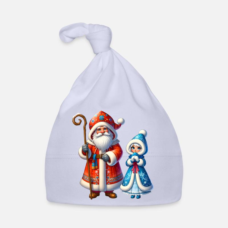 Ded Moroz Snegurotschka russischer Weihnachtsmann Baby Bio-Mütze