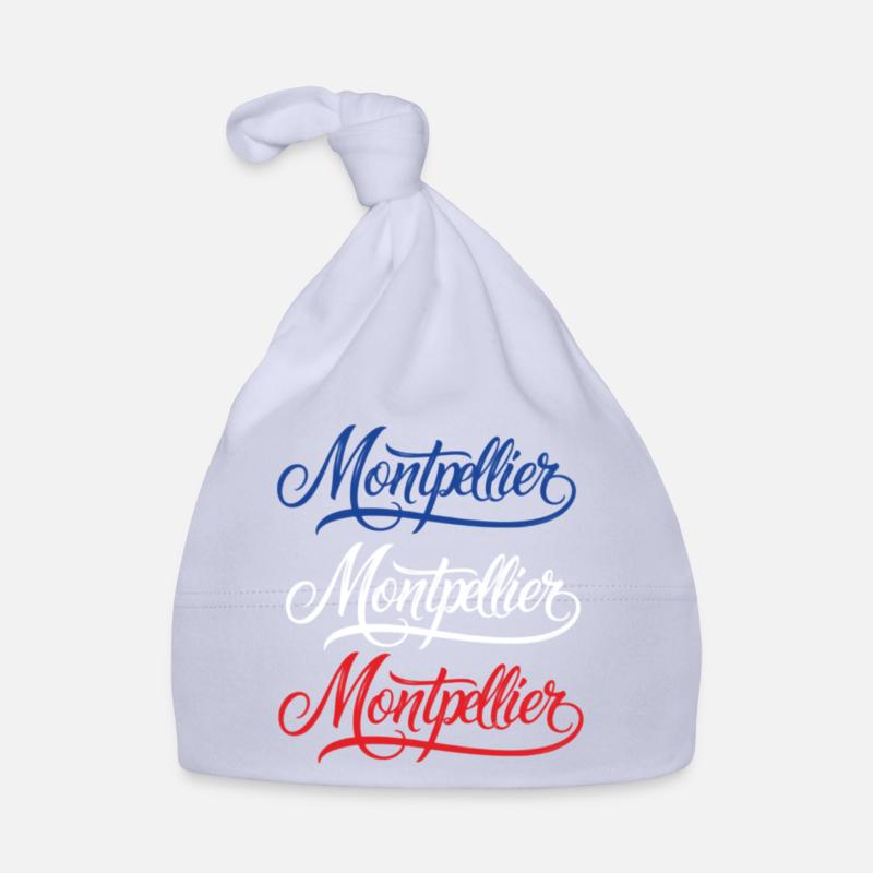 Montpellier Retro Lettering Design Organic Baby Cap