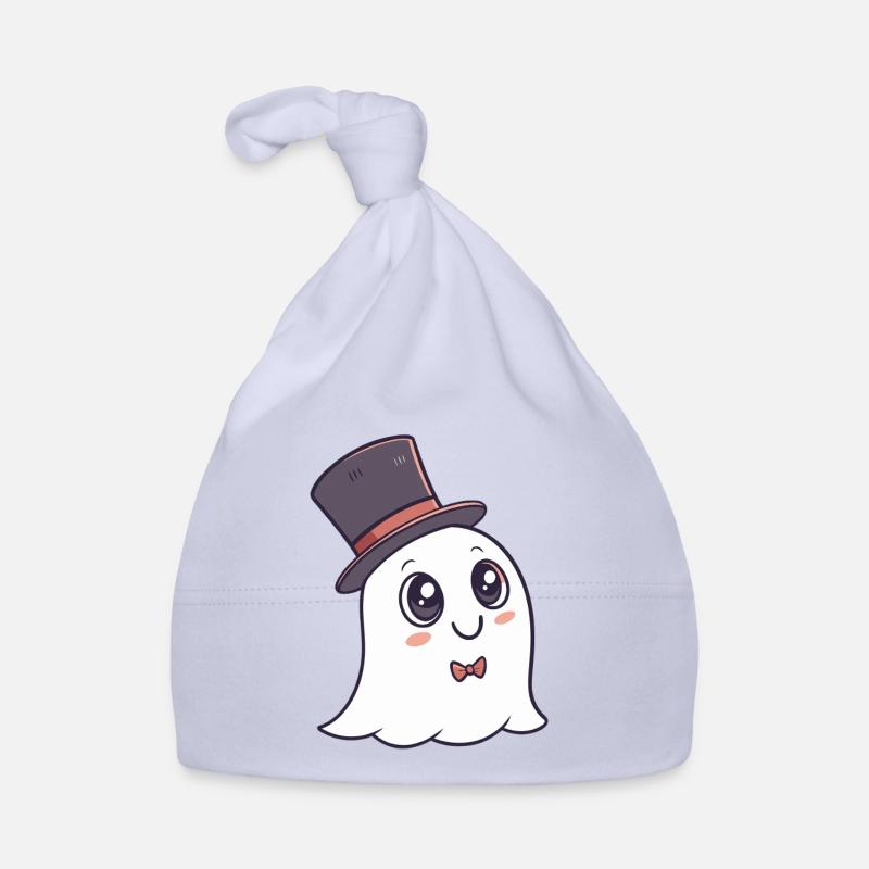 Chic Ghost Hat and Bow Organic Baby Cap