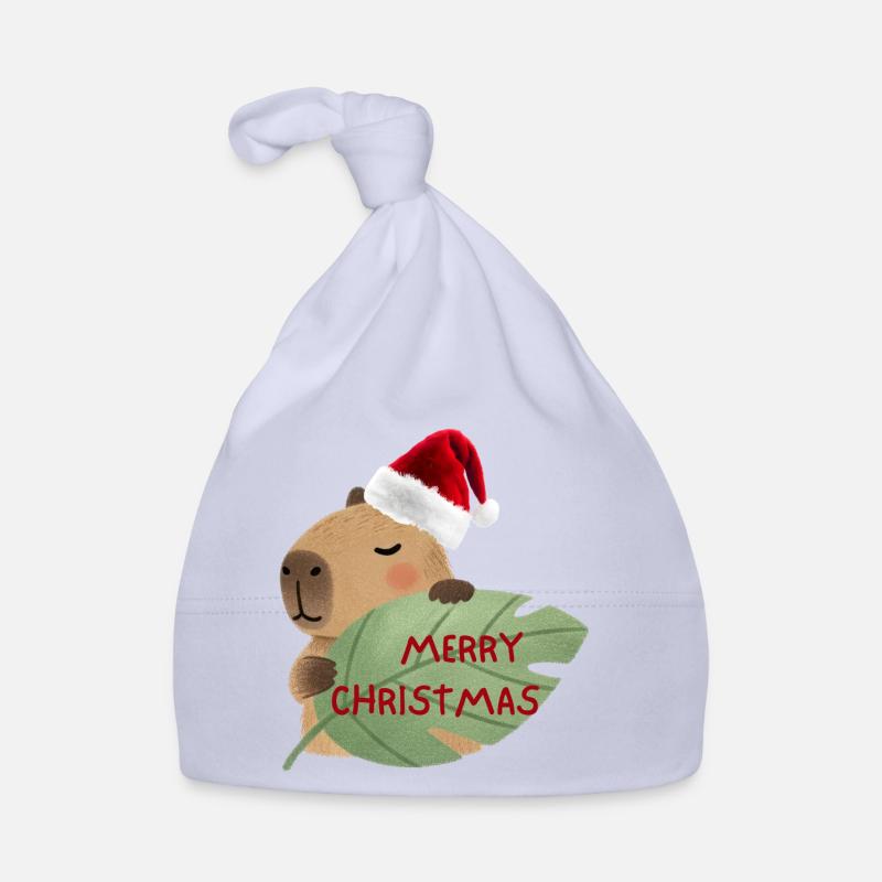 Ours de Noël avec salutation de feuille Bonnet bio Bébé