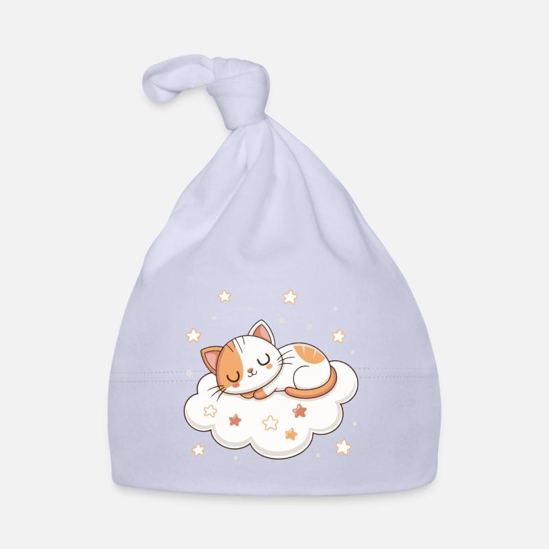 Dreamy kitten on cloud Organic Baby Cap
