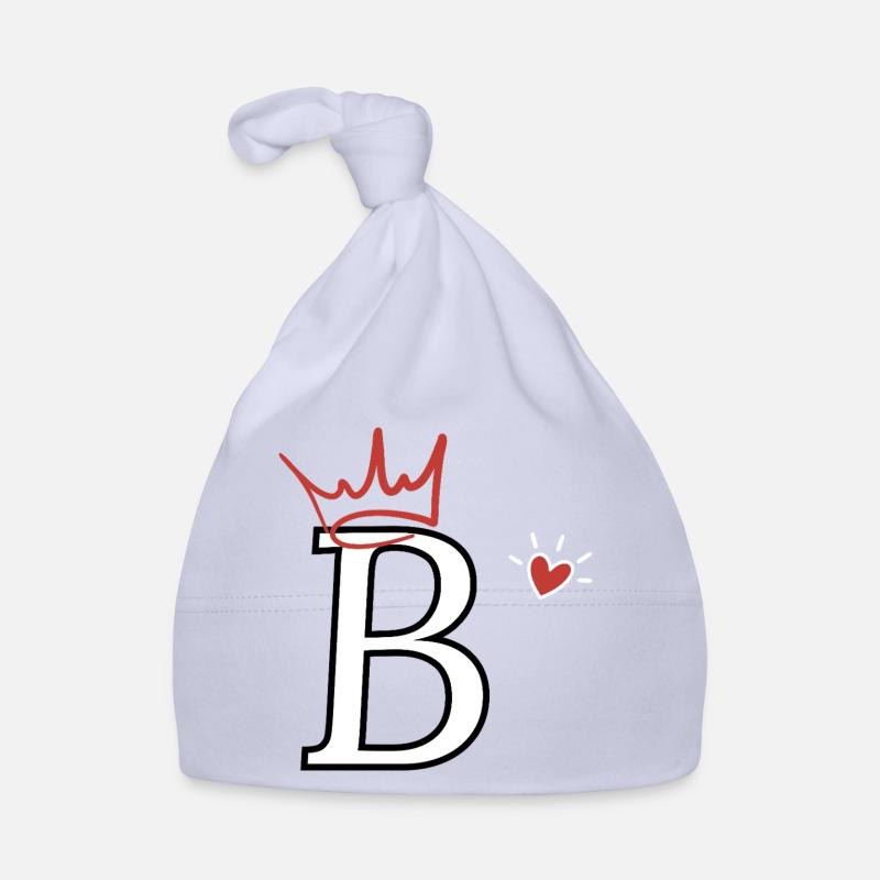 Buchstabe B Kronenherz Baby Bio-Mütze