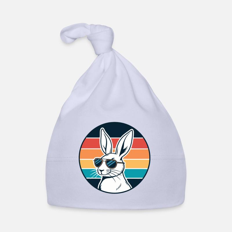 Sunny Retro Bunny with Glasses Organic Baby Cap