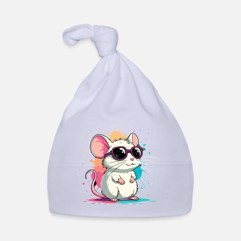 Mouse chic neon glasses Organic Baby Cap