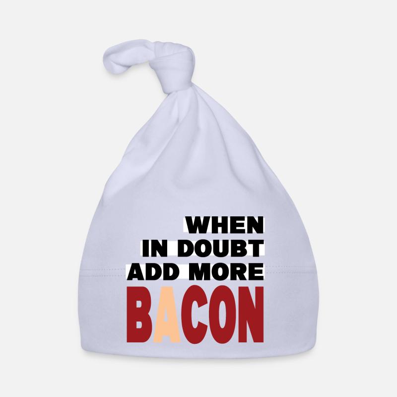 When in doubt add more BACON (black) - Organic Baby Cap - sky