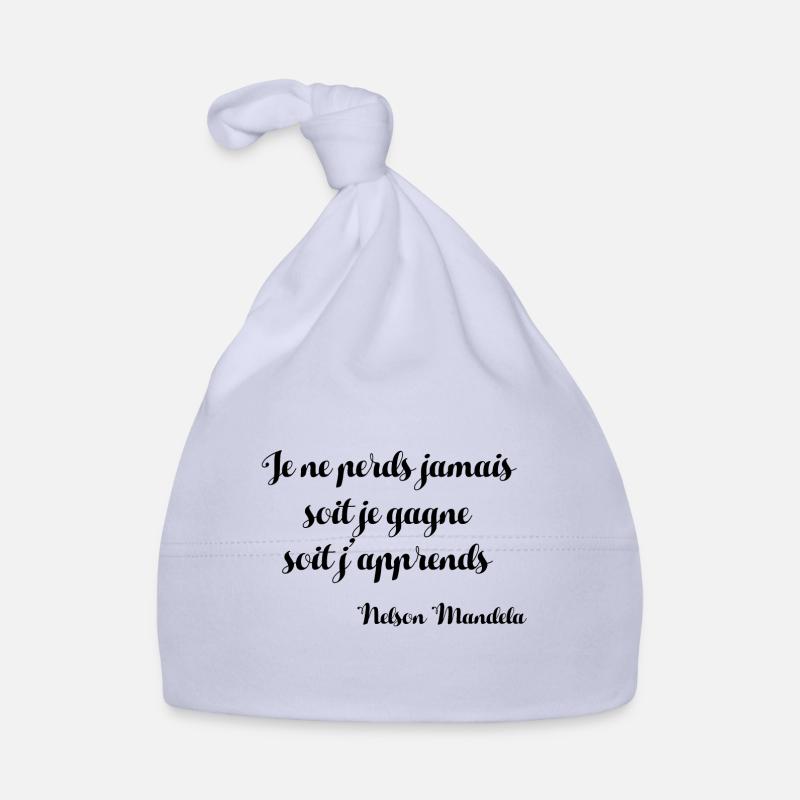 Nelson Mandela - Citation - Bonnet bio Bébé - ciel