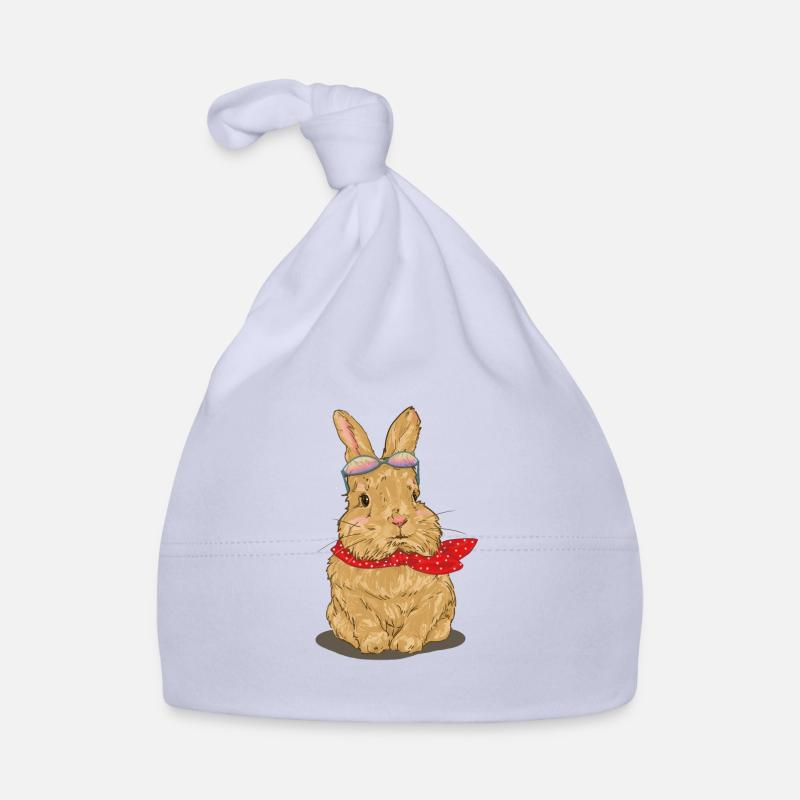 Süßer Hase mit Halstuch Baby Bio-Mütze