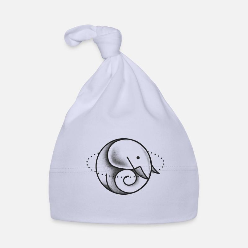 Elephant cute circle gray Organic Baby Cap