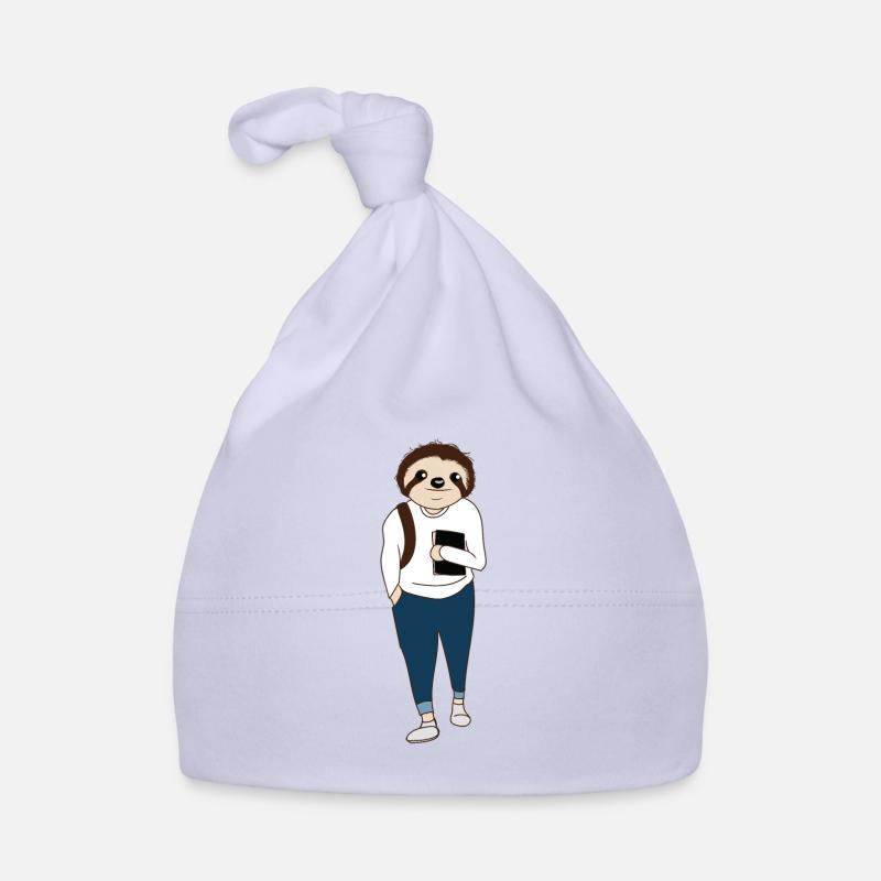 Sloth étudiant - fête - relax - Bonnet bio Bébé - ciel
