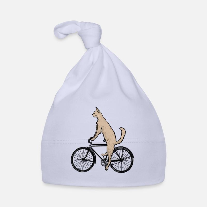 Katze auf dem Fahrrad Baby Bio-Mütze