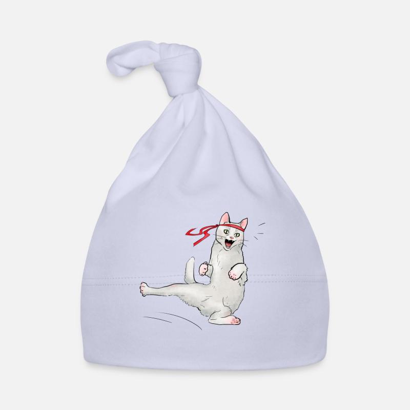Cat at karate Organic Baby Cap