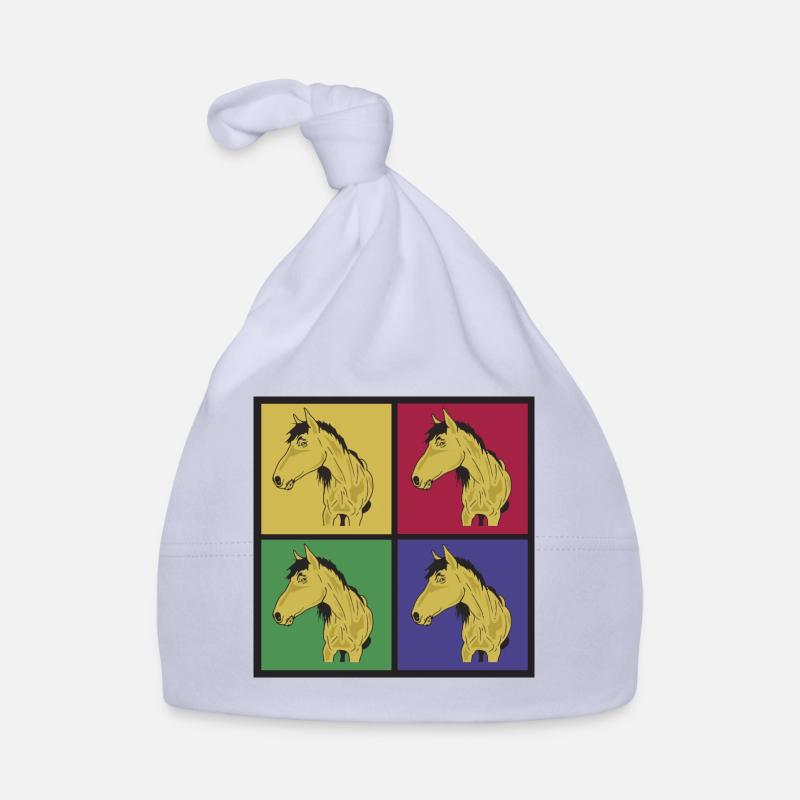 Pferde Pop-Art Baby Bio-Mütze