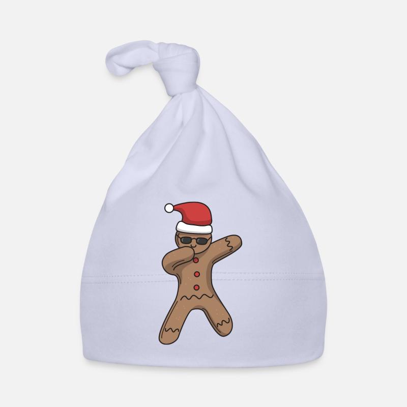 Gingerbread man dabbing Christmas gift cap Organic Baby Cap