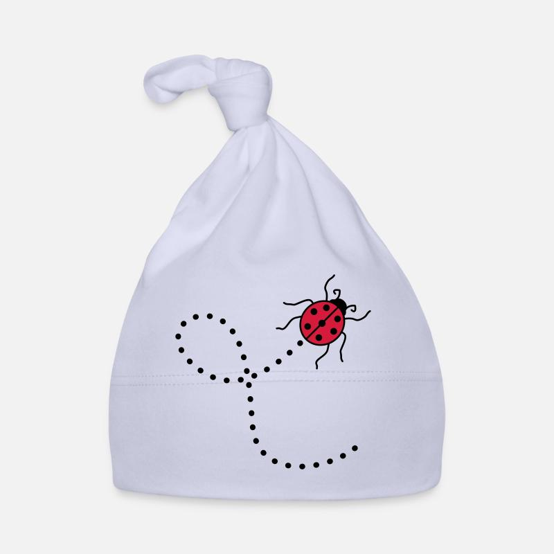 ligne pointillé chemin chemin coccinelle petits sues - Bonnet bio Bébé - ciel