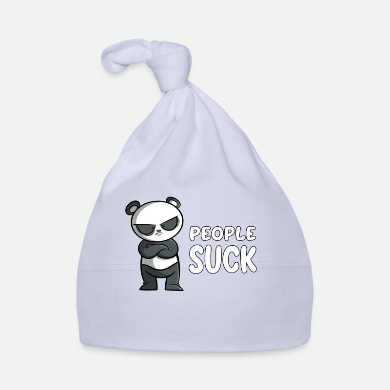 Les gens sucent - Panda - Bonnet bio Bébé - ciel