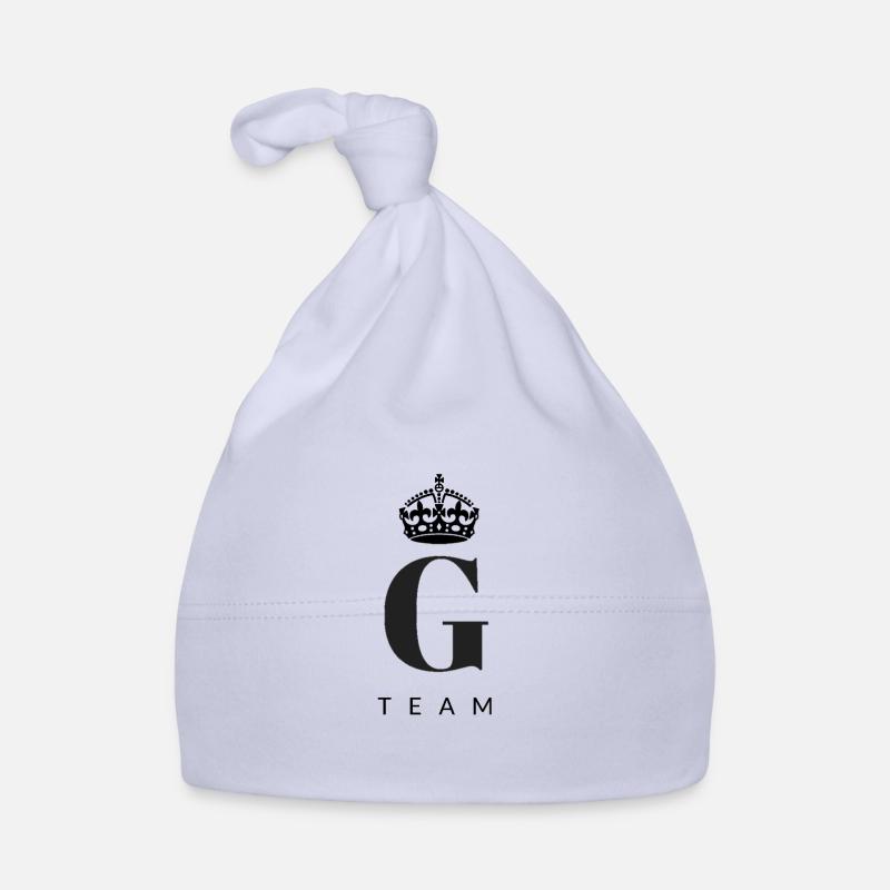 G-Team Krone lettering, gift idea - Organic Baby Cap - sky