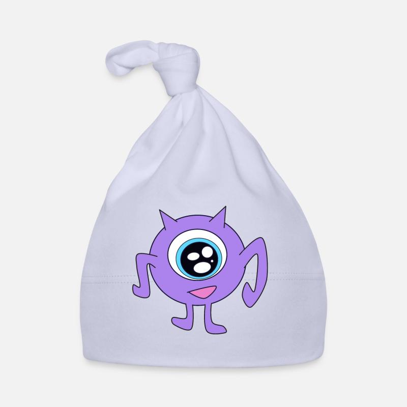 purple monster cyclop Organic Baby Cap