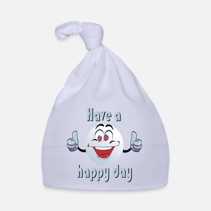 Bonne journée - Smiley - Bonnet bio Bébé - ciel