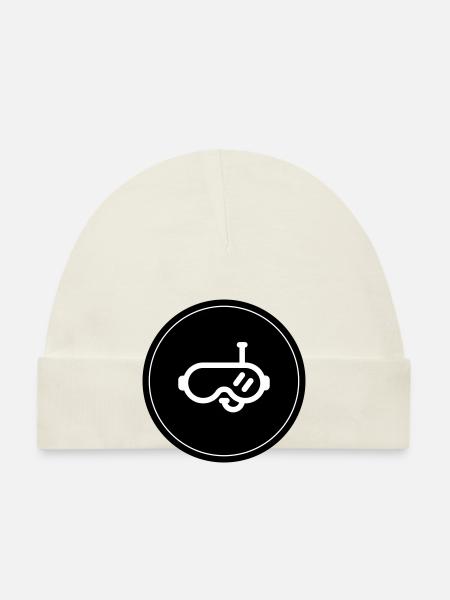 Diving goggles circle - Organic Baby Cap - sky - Front