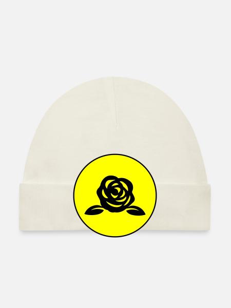 Symbole de la rose - Bonnet bio Bébé - ciel - Devant