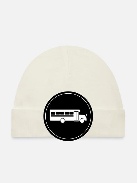 School school bus - Organic Baby Cap - sky - Front