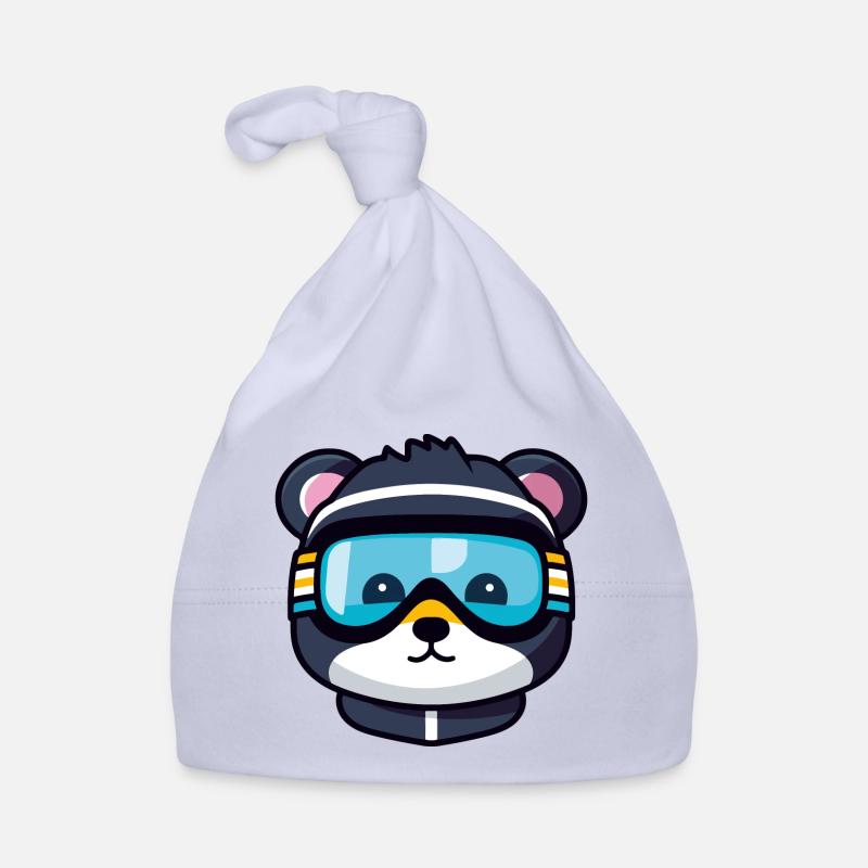 Ski Bear Comic Organic Baby Cap
