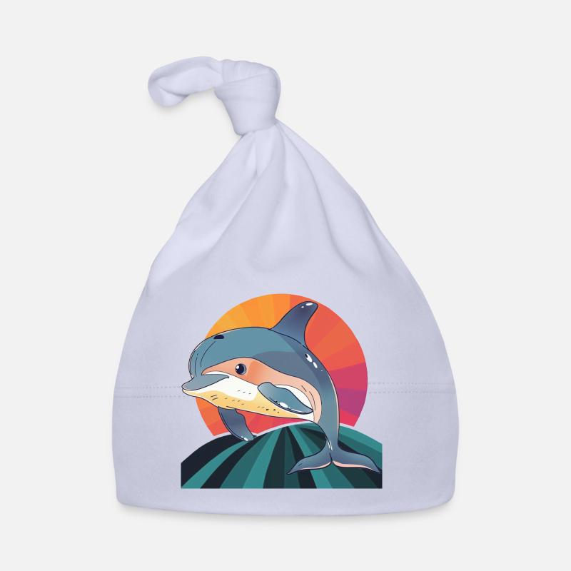 Dauphin Créatures de la mer Créatures de la mer Bonnet bio Bébé