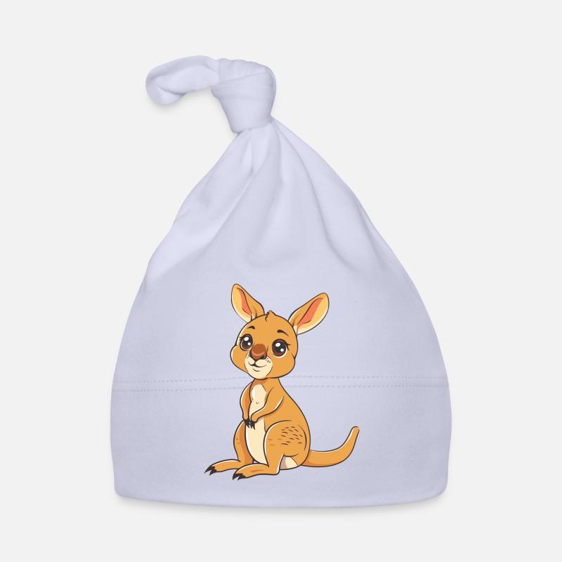 Kangourou - Bonnet bio Bébé - ciel