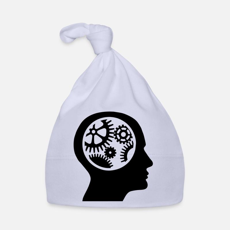 Engrenages dans la tête - silhouette - Bonnet bio Bébé - ciel