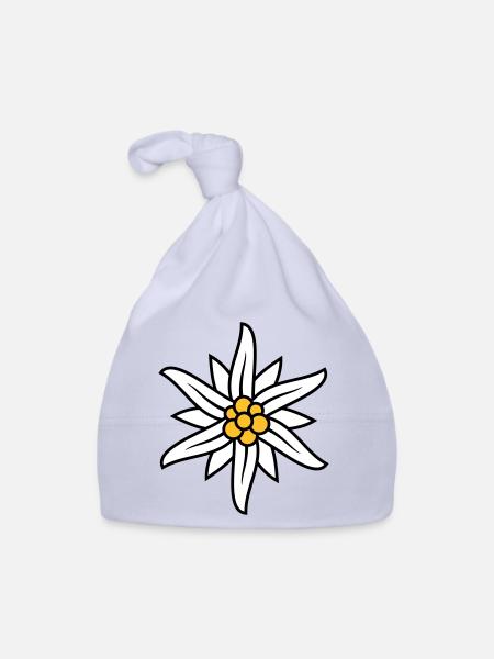 Edelweiss Bergblume Logo - Baby Bio-Mütze - Sky - Vorne