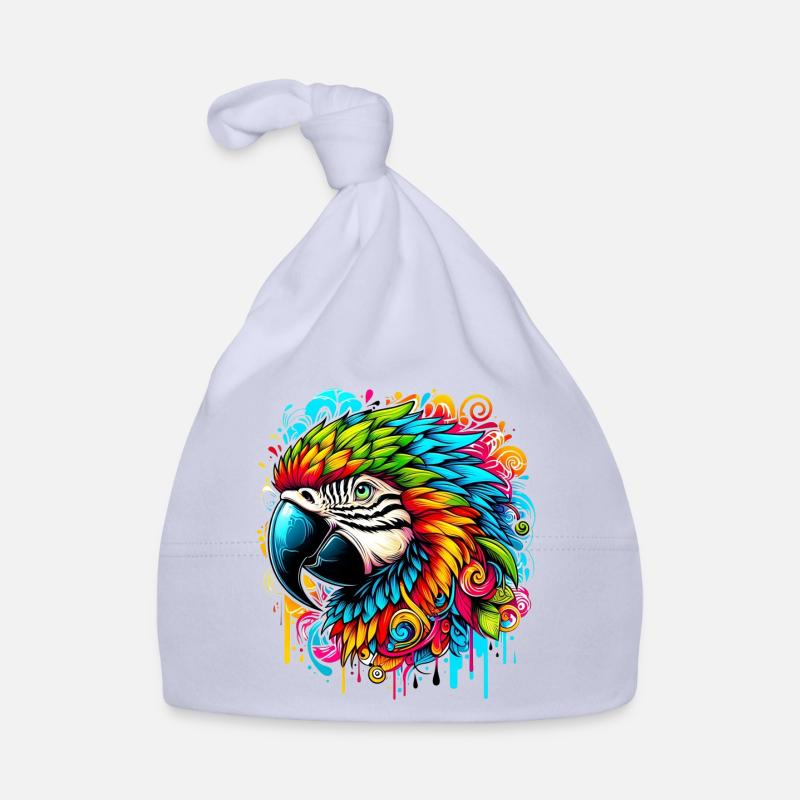 Perroquet - Bonnet bio Bébé - ciel