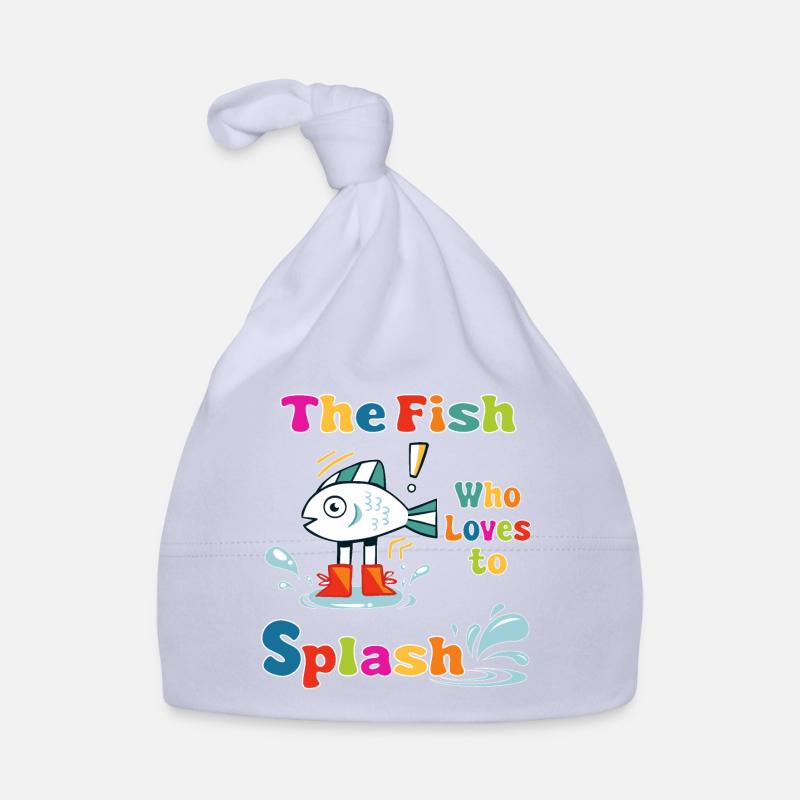 Le poisson qui adore barboter - Bonnet bio Bébé - ciel