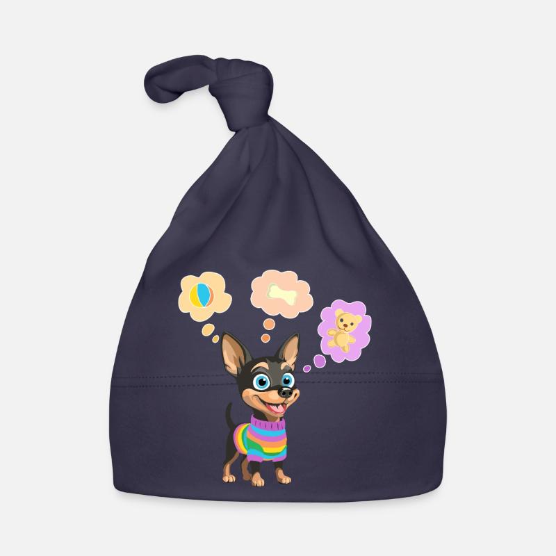 Süßer Hund im Regenbogenpullover für Kinder Baby Bio-Mütze