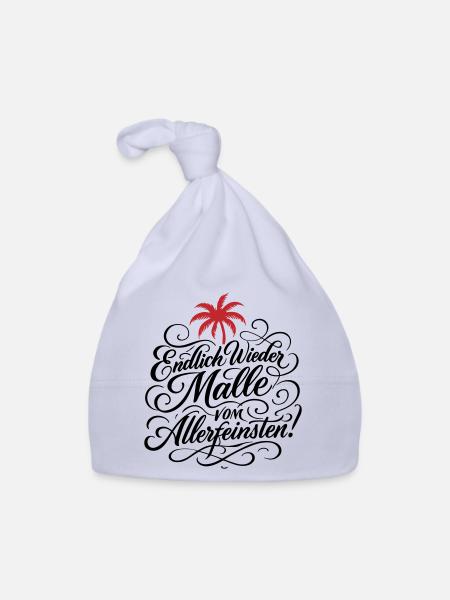 Endlich Malle Spruch Urlaub - Baby Bio-Mütze - Sky - Vorne