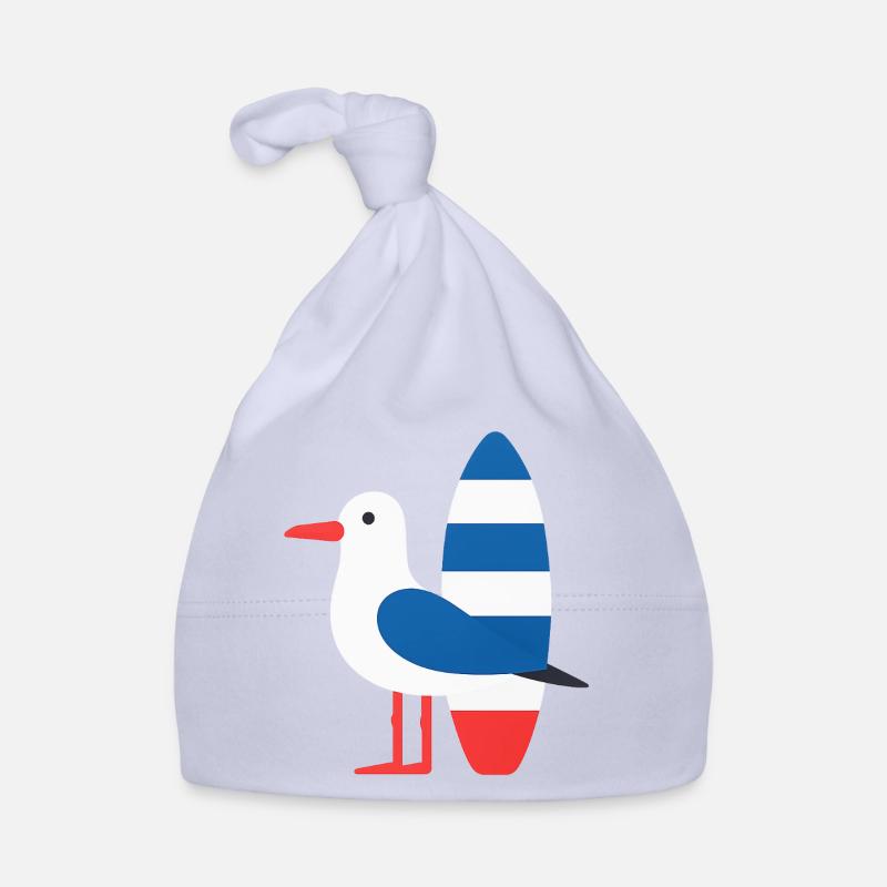 Mouette avec planche de surf Bonnet bio Bébé