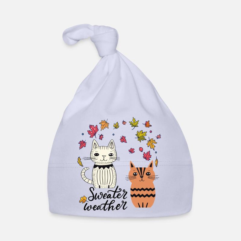 Chats dans les feuilles d'automne Bonnet bio Bébé